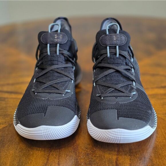 Under Armour UA Stephen Curry 6 Team Black Gold Metallic HOVR Size 10 Warriors - Picture 3 of 16